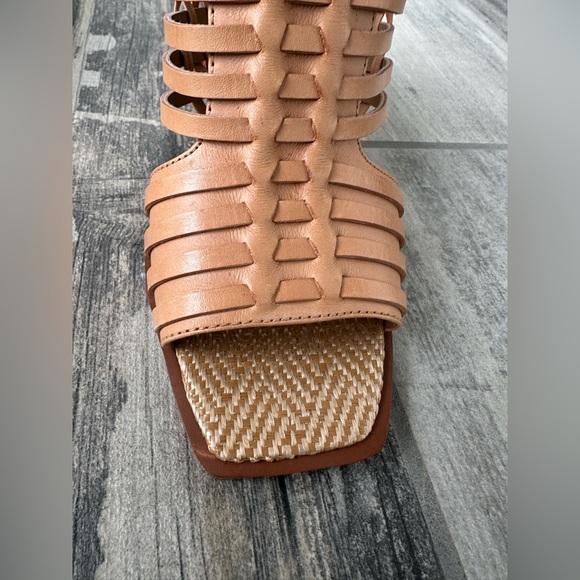 Sam Edelman Anthropologie Holland Leather Woven Ankle Strap Heels Sand 10.5 NWOT - Picture 9 of 12